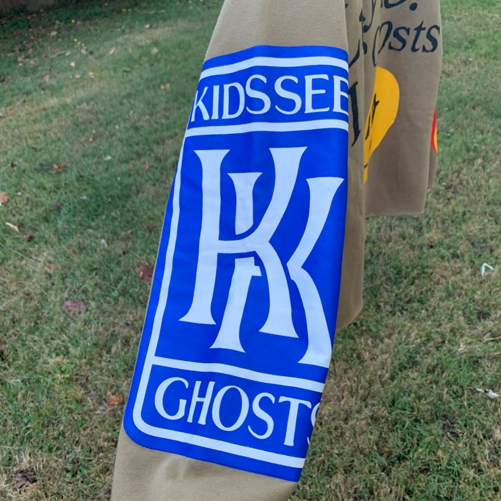 hbat 🫠 Kids See Ghosts 👻 Cropped Crew Sweatshirt Size Medium // graphic tee - Picture 11 of 14